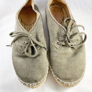 J Crew Espadrille Sneakers-Olive Green-Size 8